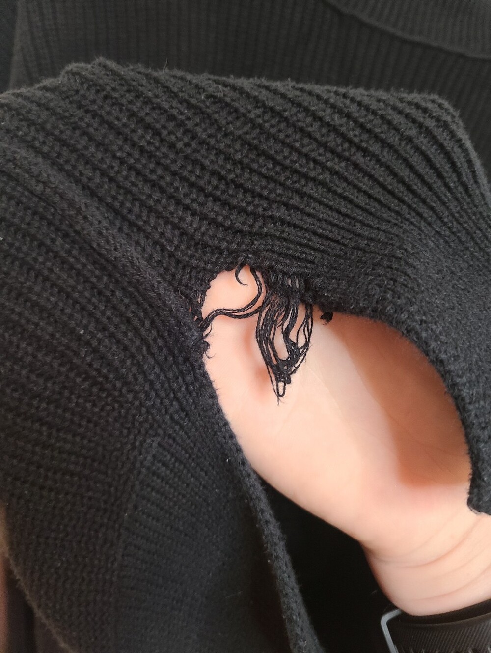 Aerie Cotton Oversized Black Cable Knit Sweater Size M - Picture 3 of 9